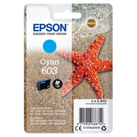 CARTUCCIA EPSON ORIGINALE 603 CIANO C13T03U24010